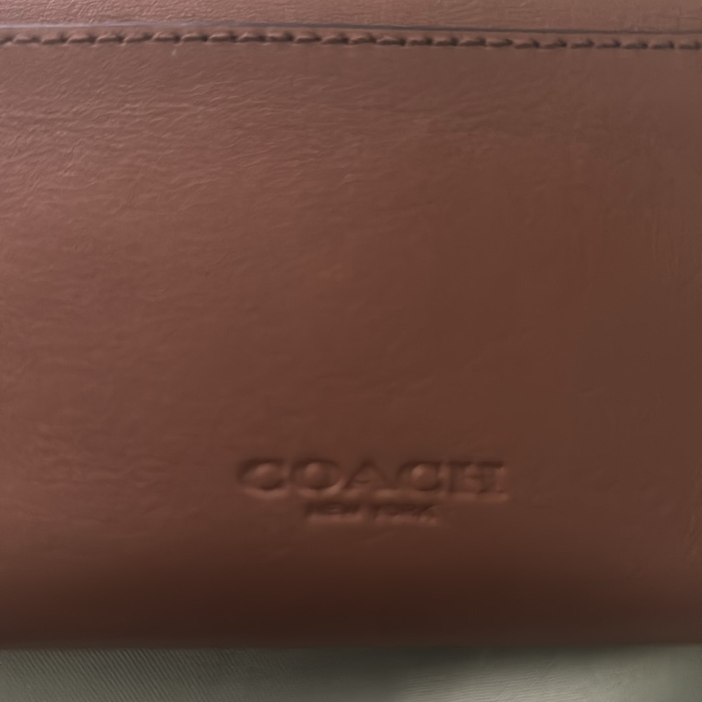 Brown Coach wallet with blue glitter accents - Picture 2 of 4